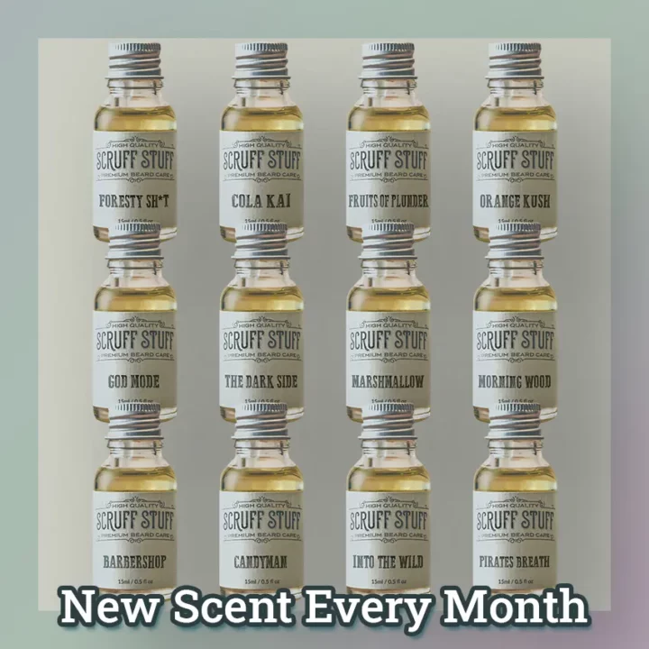 all 12 scents of Scruff Stuff beard oil